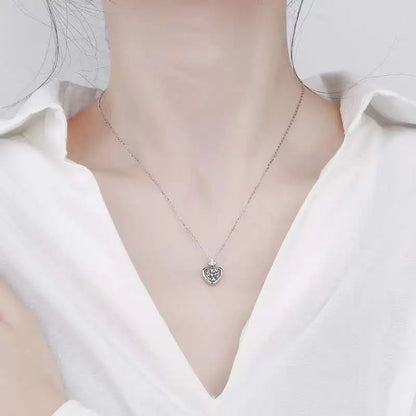 1 Carat Moissanite Heart Necklace