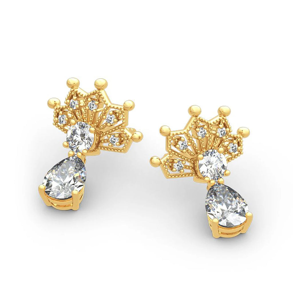 Moissanite Diamond Earrings Studs Solid Silver 925 Gold Plated Jewelry