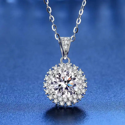 1 Carat Sunflower Moissanite Necklace