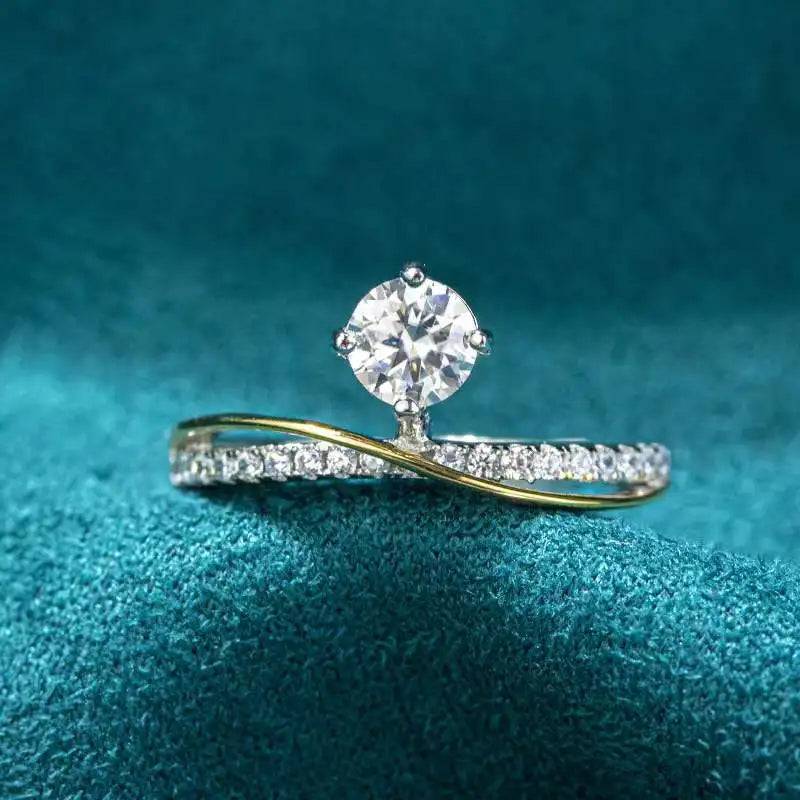 1 Carat Moissanite Engagement Adjustable Ring