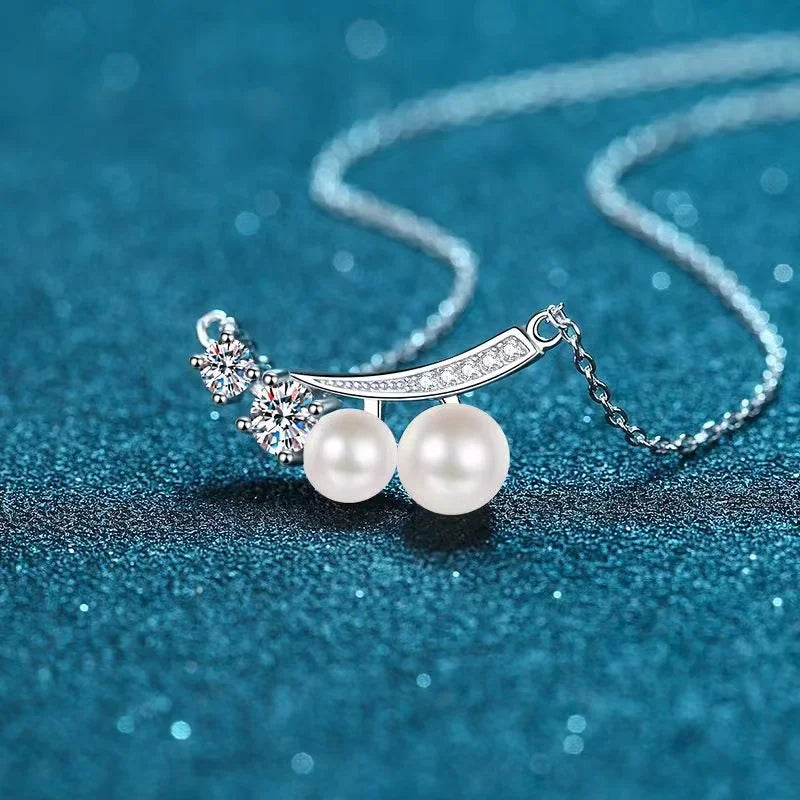 Freshwater Pearl Moissanite Necklace