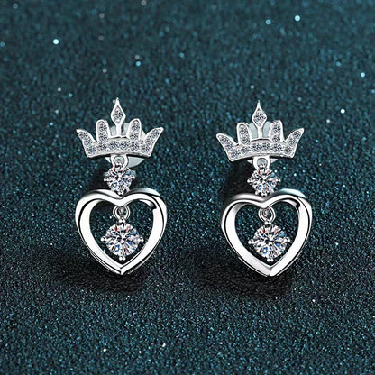 0.72ct Moissanite Crown Earrings