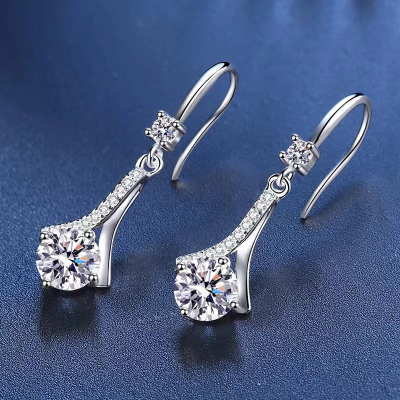 Moissanite Diamond Drop Earrings