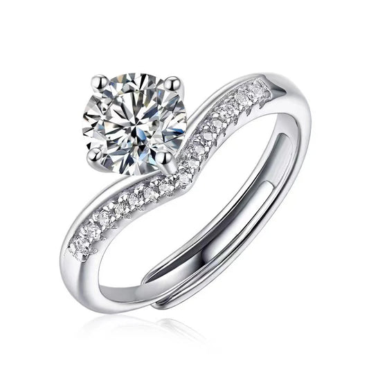 1ct Moissanite Adjustable Ring Wedding Gift