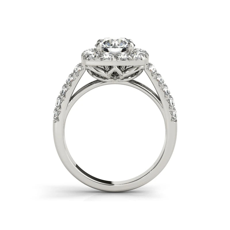 925 Sterling Silver Engagement Ring Sets 1 Carat Round Cut Women Wedding Anniversary Bridal Halo Ring