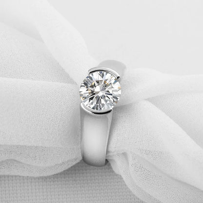 ANZIW 2.0 Carats Round Cut Solitaire Engagement Ring SONA Diamond 925 Sterling Silver Anniversary Wedding Band Ring for Women