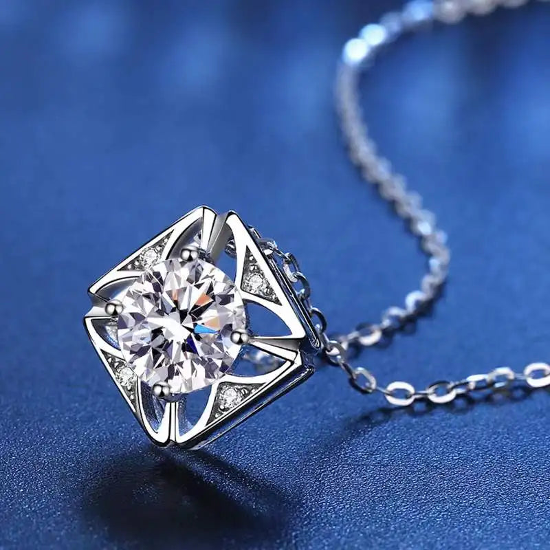 1 Carat Moissanite Pendant Necklace