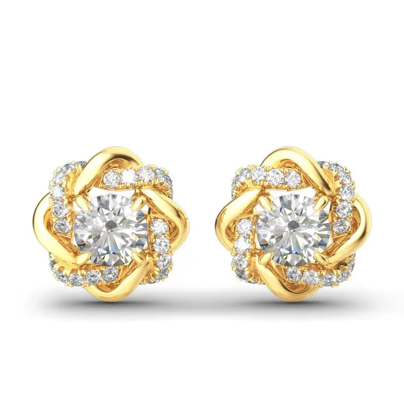 Moissanite Earrings Studs Pure 925 Silver Certificated 2 Carat 6.5mm