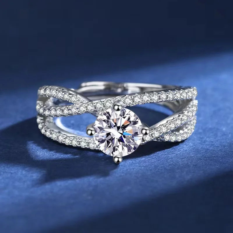 1-2ct Moissanite Adjustable Ring Anniversary