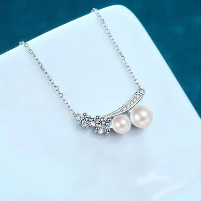 Freshwater Pearl Moissanite Necklace