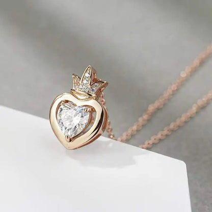 1ct Moissanite Necklace 18k Rose Gold