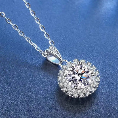 1 Carat Sunflower Moissanite Necklace