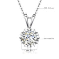 Moissanite Necklace For Women Test Positive 100% 925 Sterling Silver 1ct 2ct 3ct