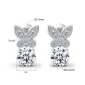 Moissanite Butterfly Earrings 18K Gold 925 Silver Jewelry