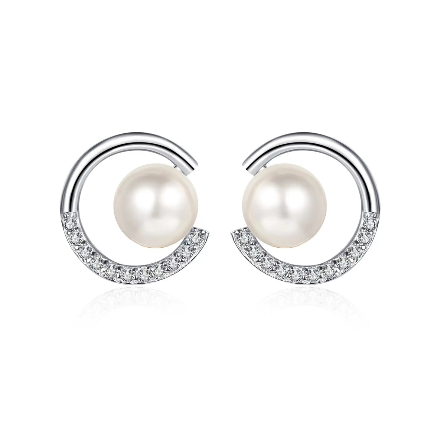 Natural Freshwater Pearl Moissanite Earrings