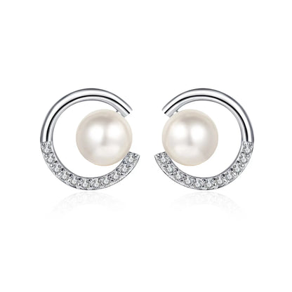 Natural Freshwater Pearl Moissanite Earrings