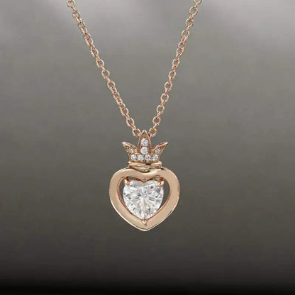 1ct Moissanite Necklace 18k Rose Gold