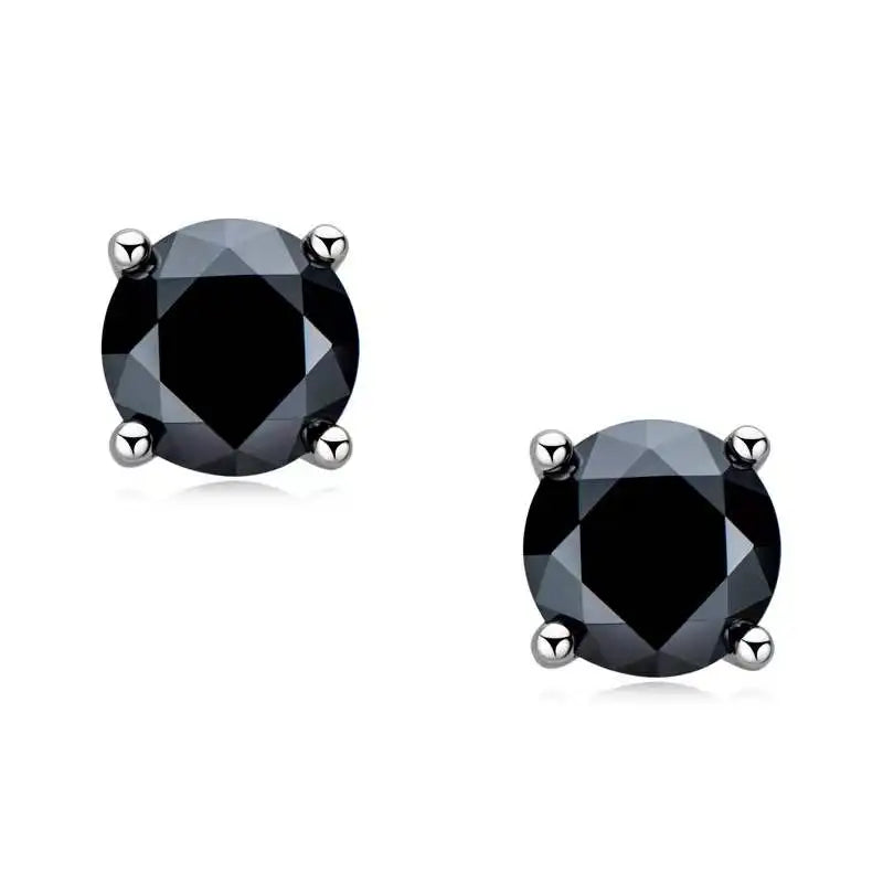 1ct Black  Moissanite Stud Earrings