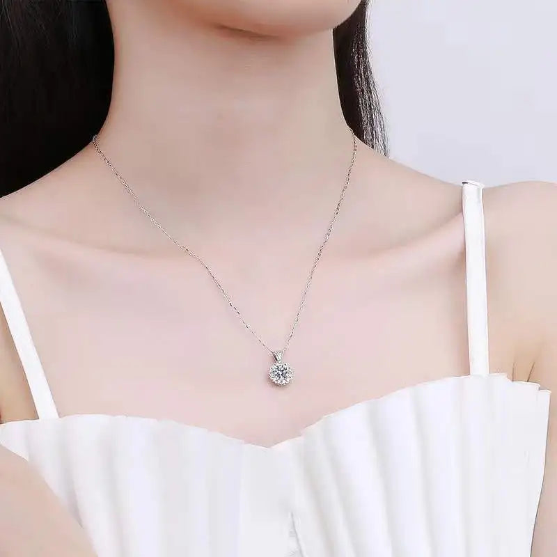 1 Carat Moissanite Pendant Necklace