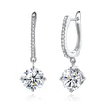 Long Drop Earrings For Women 100% 925 Sterling Silver 1.2 Carat