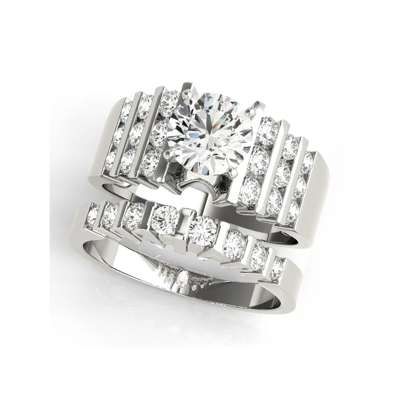 New Products 925 Silver Rings Fine Jewelry 1.2 CT Moissanite Diamond Engagement For Women Ring Sets