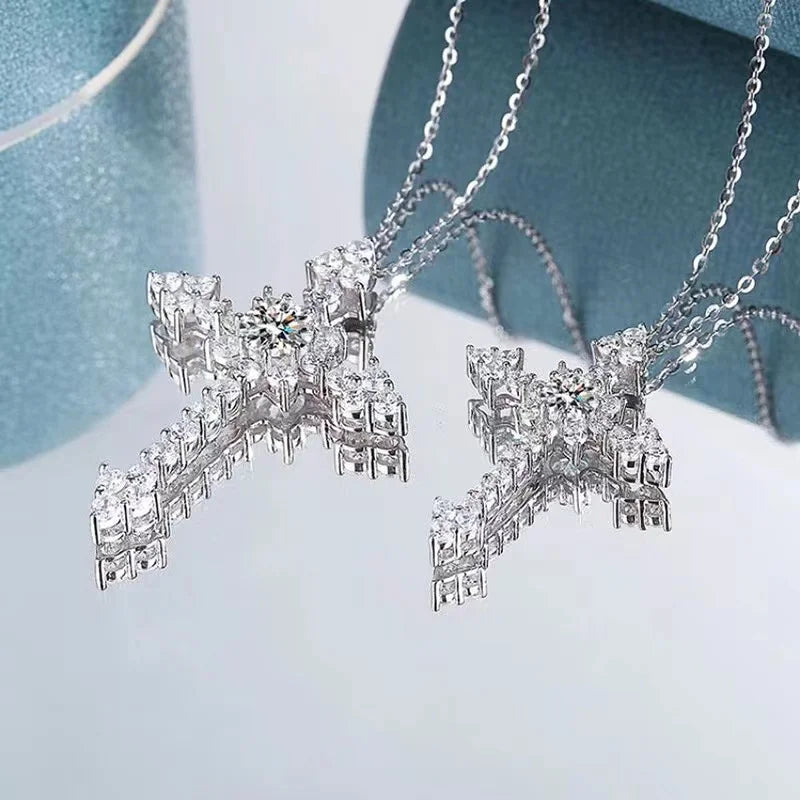 0.5-1ct Moissanite Diamond Pendant Necklace