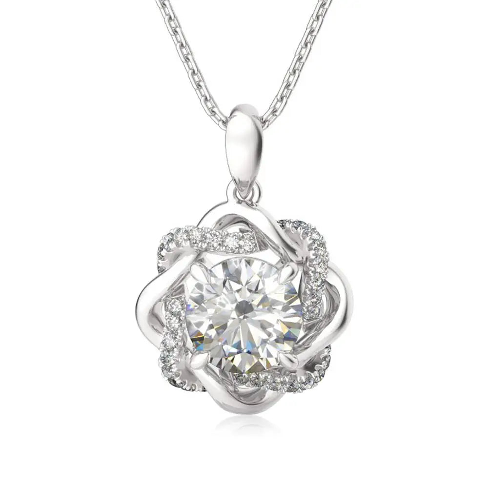 3ct Moissanite Necklace Pendant For Women Certified Silver 925 Jewelry 2025 Trending