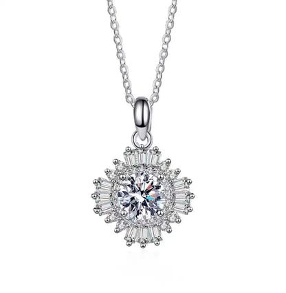 1 Carat Sunflower Moissanite Necklace