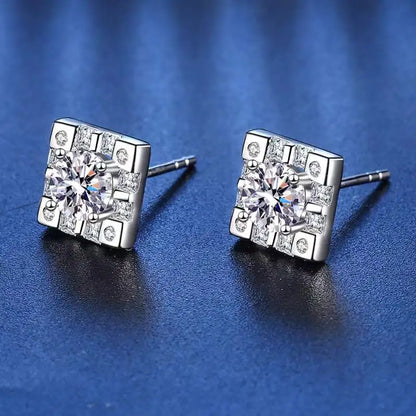 0.5ct  Moissanite Earrings Plated White Gold