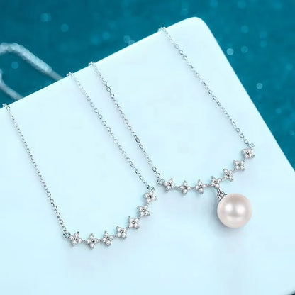 Freshwater Pearl Moissanite Necklace