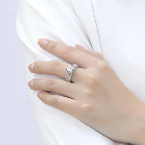 2 Ct Moissanite Diamond Engagement Ring 925 Sterling Silver For Women Anniversary Wedding Ring