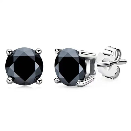 1ct Black  Moissanite Stud Earrings