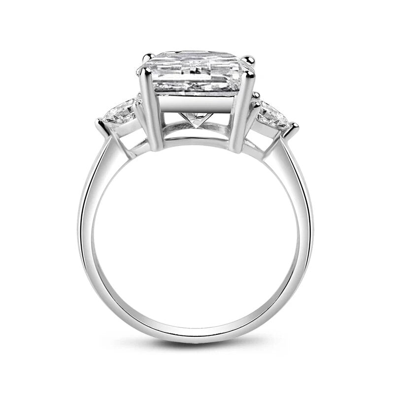 5 Ct Moissanite Diamond White Gold Color Rings