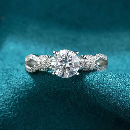 1ct Moissanite Wedding Adjustable Rings