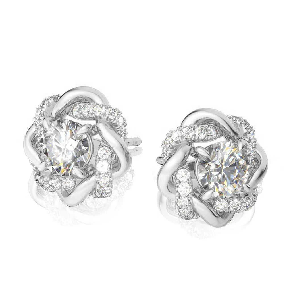 Moissanite Earrings Studs Pure 925 Silver Certificated 2 Carat 6.5mm
