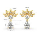 Moissanite Diamond Earrings Studs Solid Silver 925 Gold Plated Jewelry