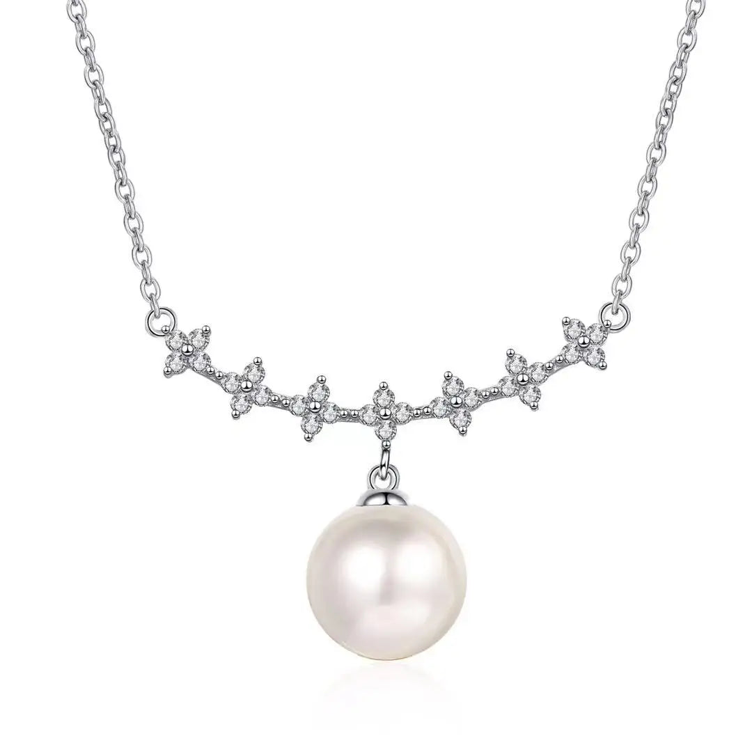 Freshwater Pearl Moissanite Necklace