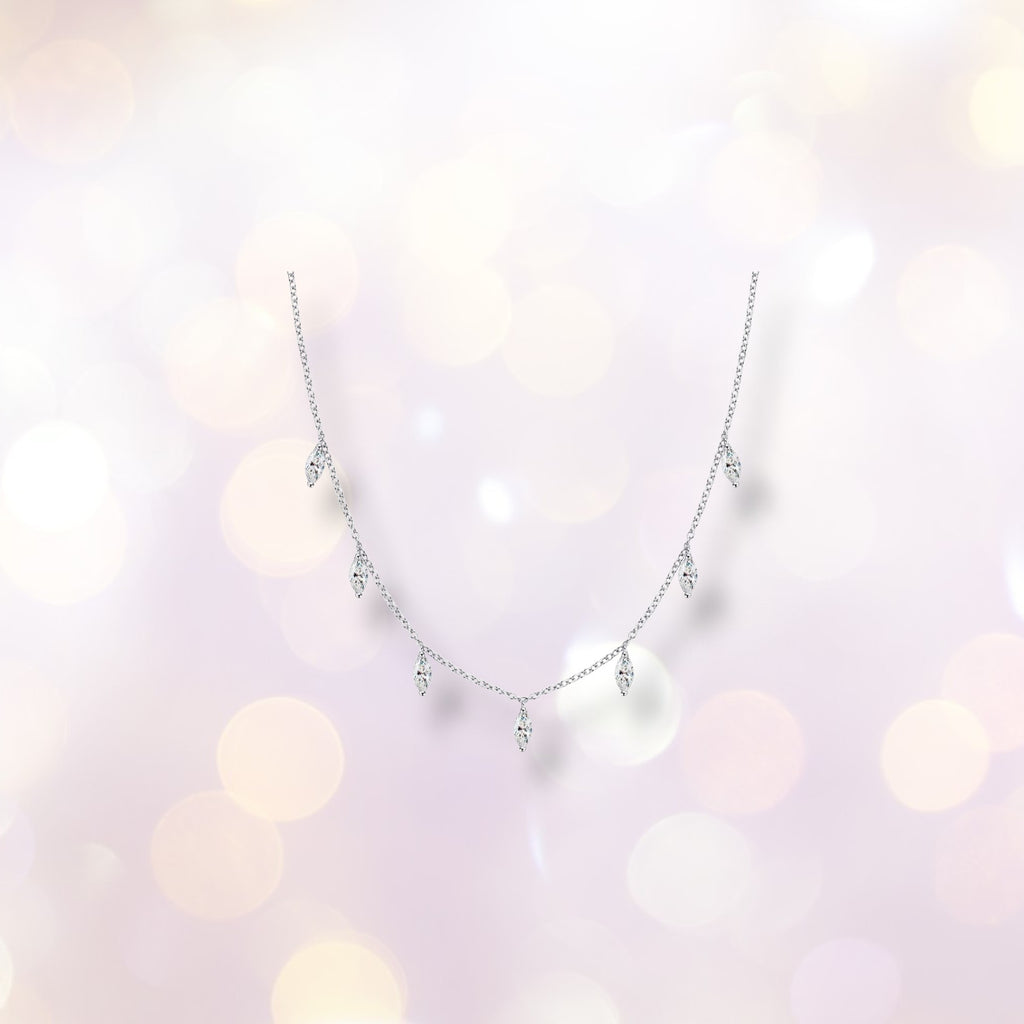 0.3ct Marquise Moissanite Necklace | D VVS1 S925 Silver