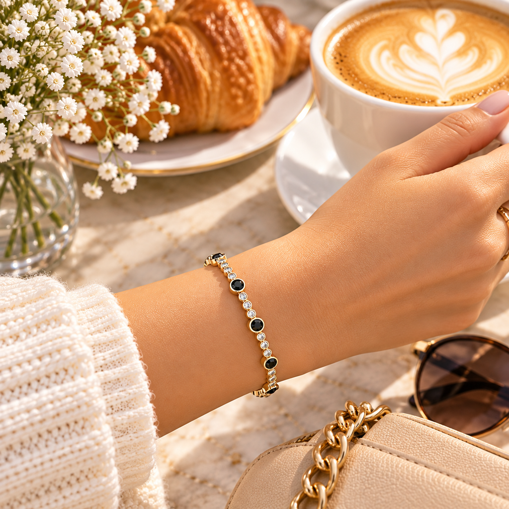 Black Moissanite Tennis Bracelet | S925 Sterling Silver