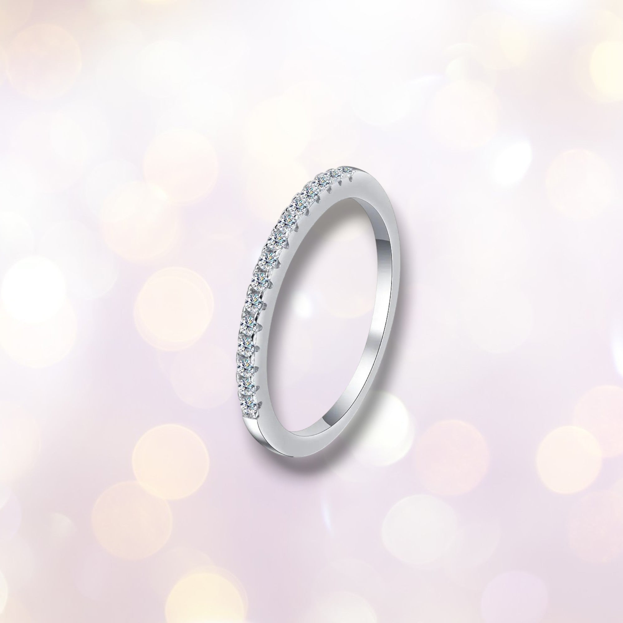 Full Eternity Moissanite Band - D VVS1 S925 Silver 2mm