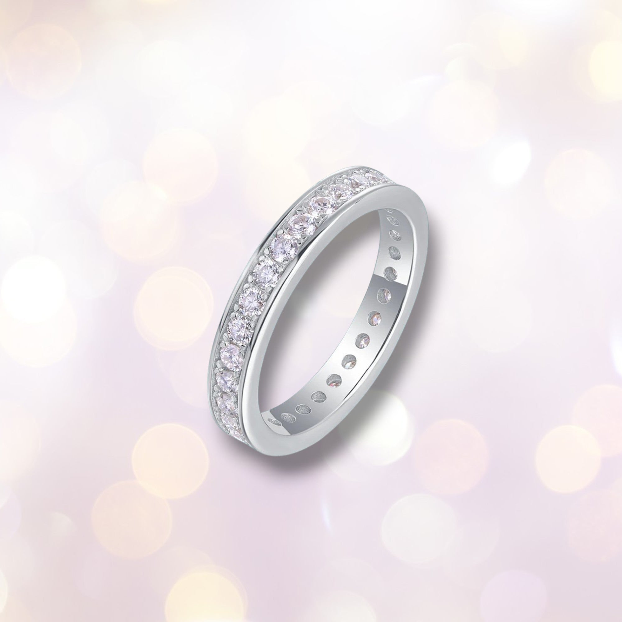 Full Eternity Moissanite Band - D VVS1 S925 Silver 2mm