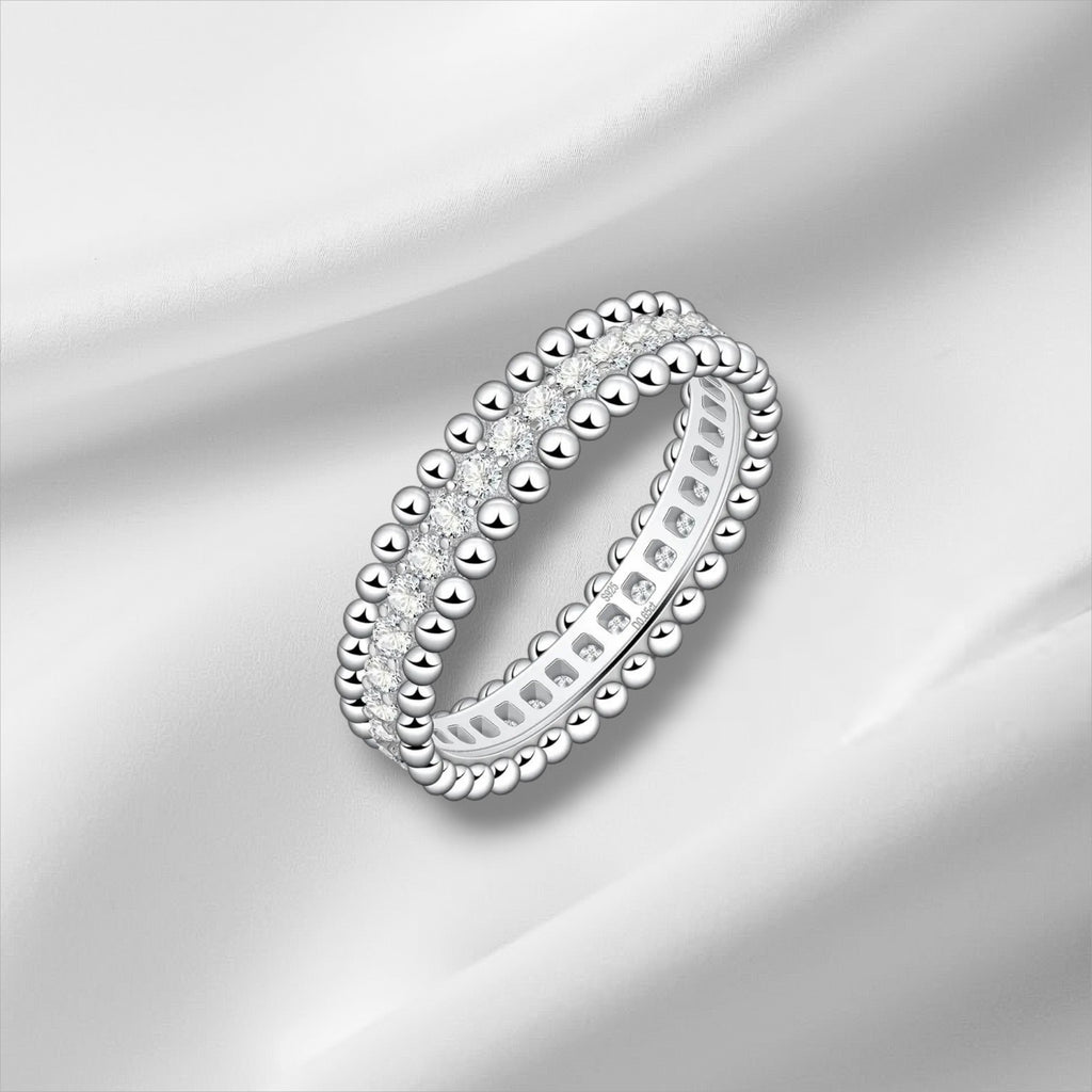 D VVS1 Moissanite Full Eternity Band - S925 Sterling Silver