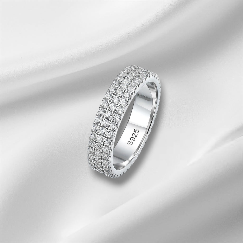 4.5mm Full Moissanite Eternity Band - D VVS1 S925 Silver