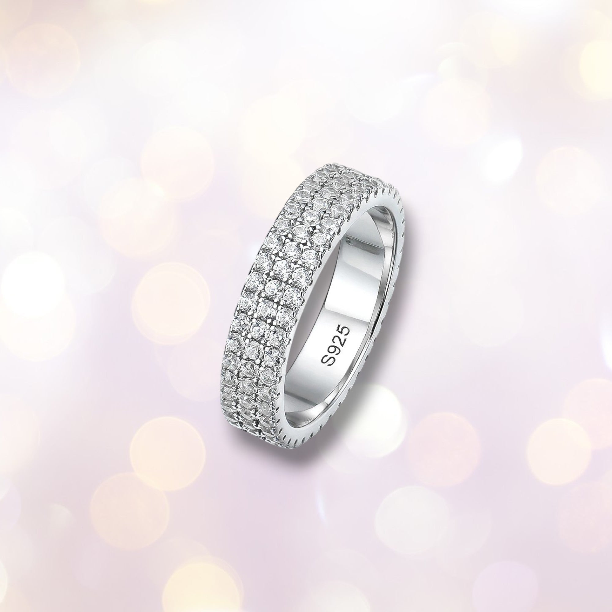 4.5mm Full Moissanite Eternity Band - D VVS1 S925 Silver