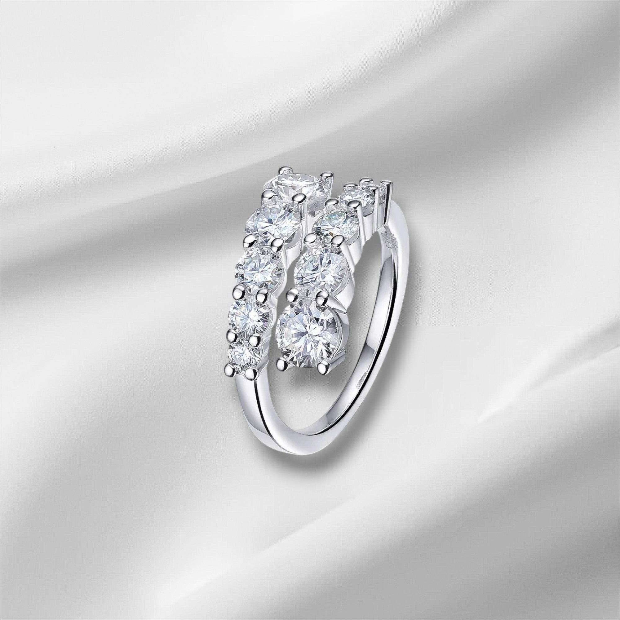 D VVS1 Moissanite Solitaire Ring - S925 Silver 0.5ct - 3ct