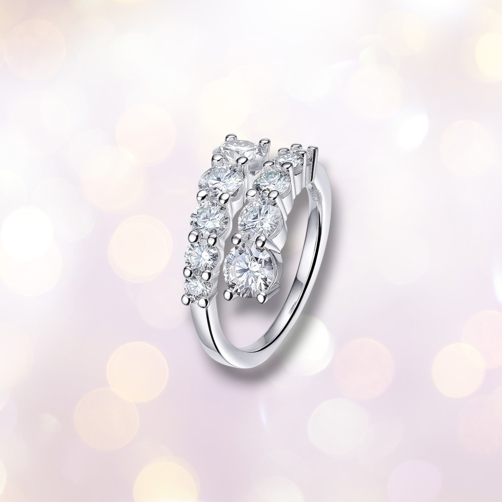 D VVS1 Moissanite Solitaire Ring - S925 Silver 0.5ct - 3ct