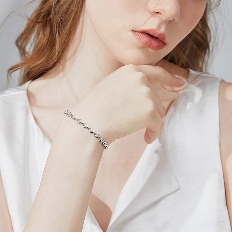 Moissanite Tennis Bracelet GRA Certified s925 Sterling Sliver 3mm