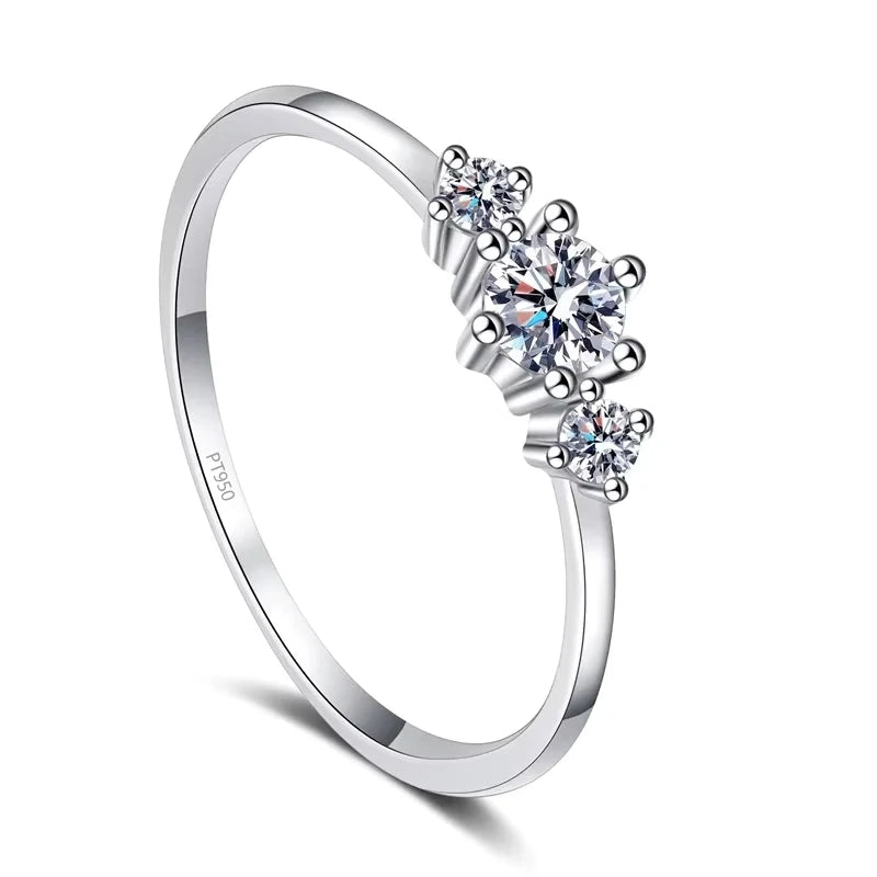 Lady Valentine's Day PT950 Platinum Women Wedding Band 0.26CT Moissanite Diamond Girl Birthday Gift Rings Daughter Fine Jewelry