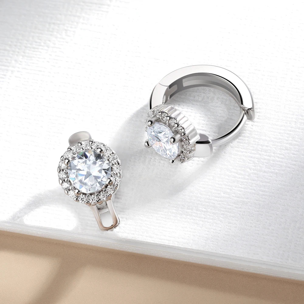 2 cttw Moissanite Hoop Earrings