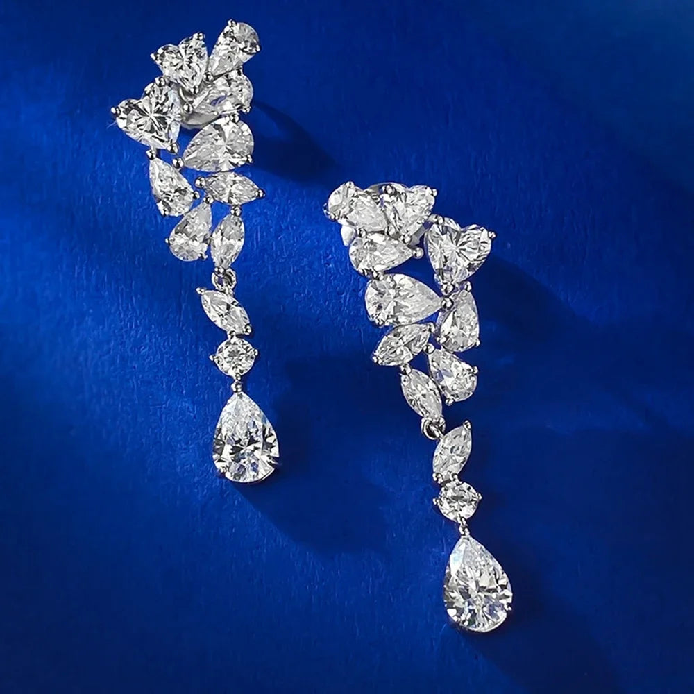 Moissanite Sparkling Drop Earrings